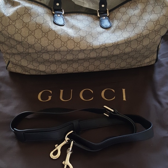 GUCCI AUTHENTIC BEIGE COATED CANVAS BAG - Picture 6 of 7